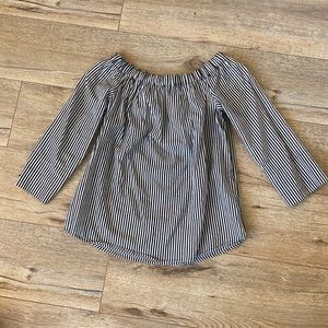 Derek Heart Off The Shoulder Striped Top